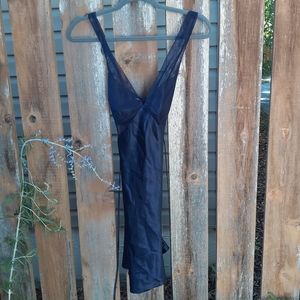 ❤ Blue Satin La Vie en Rose Slip Chemise